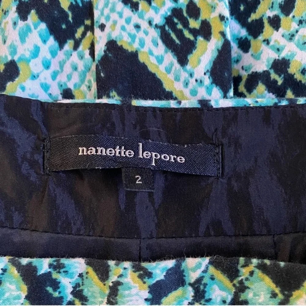 Nanette Lepore Green Snakeskin Print Skirt